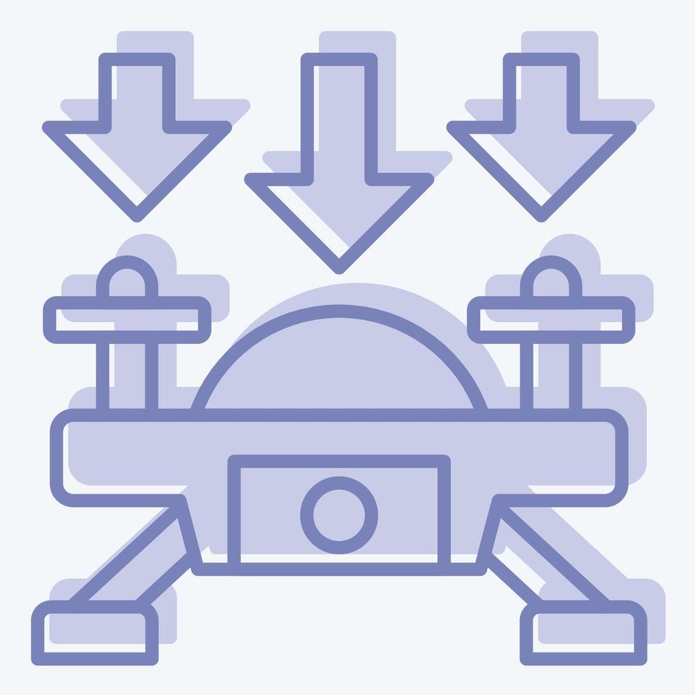 icône mouche bas. en relation à drone symbole. deux Ton style. Facile conception illustration vecteur