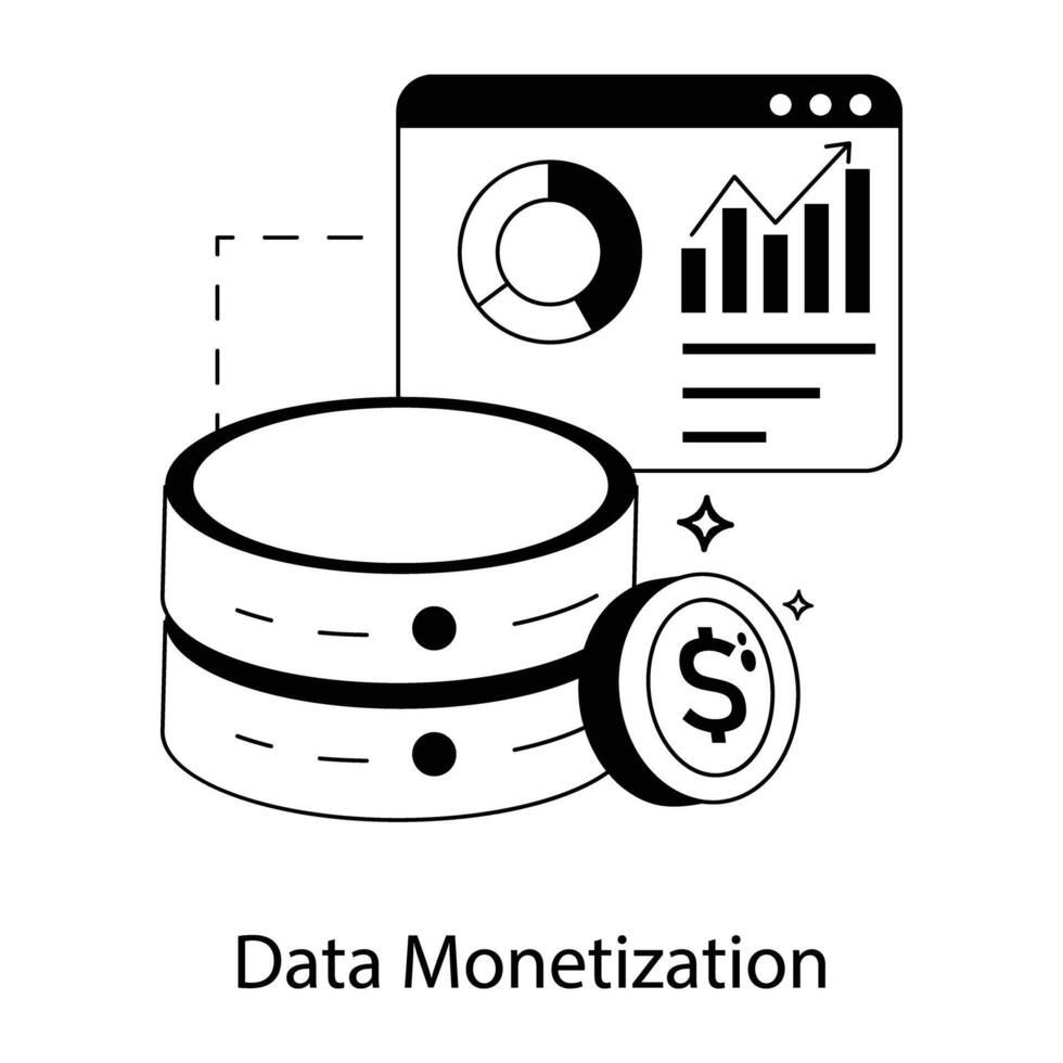 branché Les données monétisation vecteur
