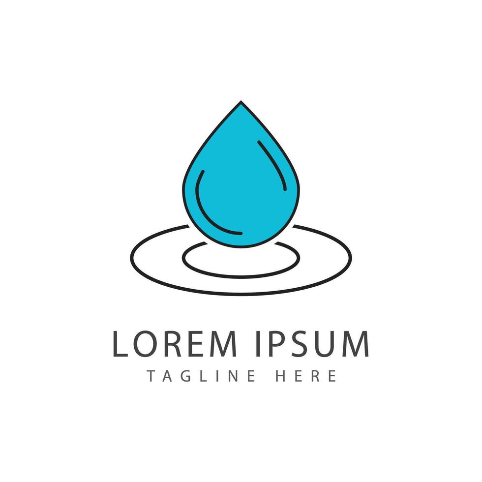 l'eau laissez tomber illustration logo conception vecteur