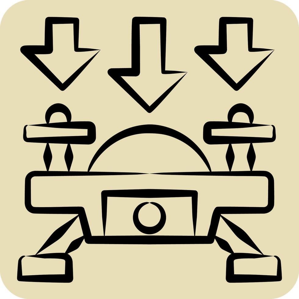 icône mouche bas. en relation à drone symbole. main tiré style. Facile conception illustration vecteur