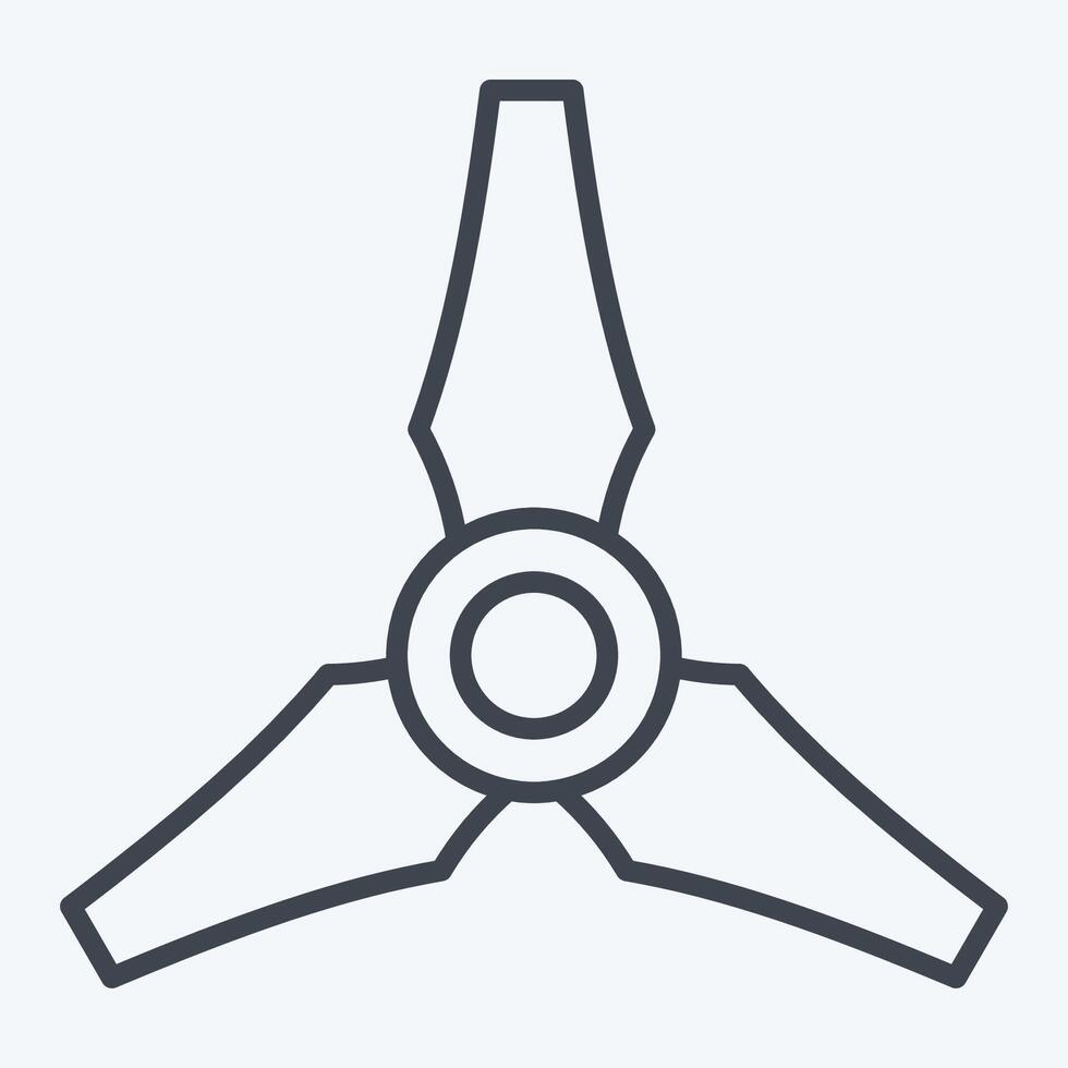 icône Trois lames hélice. en relation à drone symbole. ligne style. Facile conception illustration vecteur