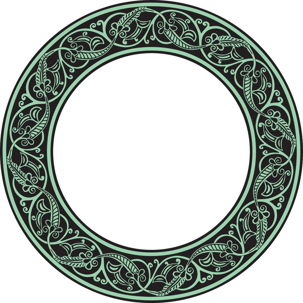 vert rond Oriental ornement. arabe à motifs cercle de l'Iran, Irak, Turquie, Syrie. persan cadre, frontière. vecteur