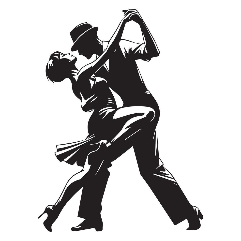 blues Danse illustration dans noir et blanc vecteur