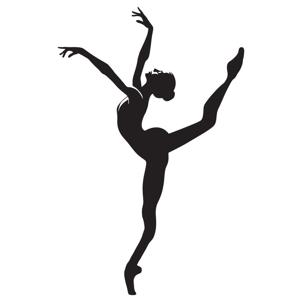 femelle coupe Danse illustration dans noir et blanc vecteur