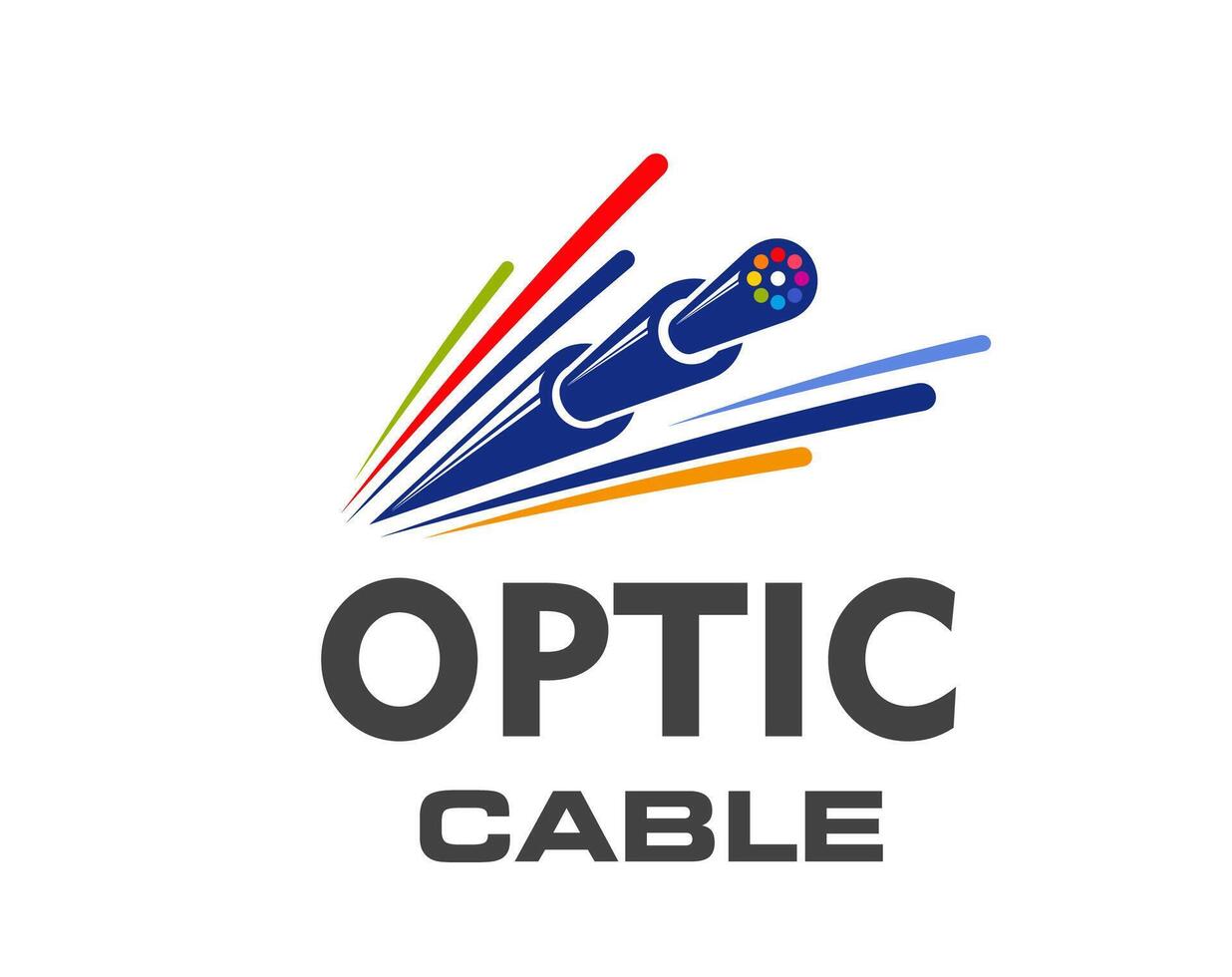 fibre optique câble icône, isolé emblème vecteur