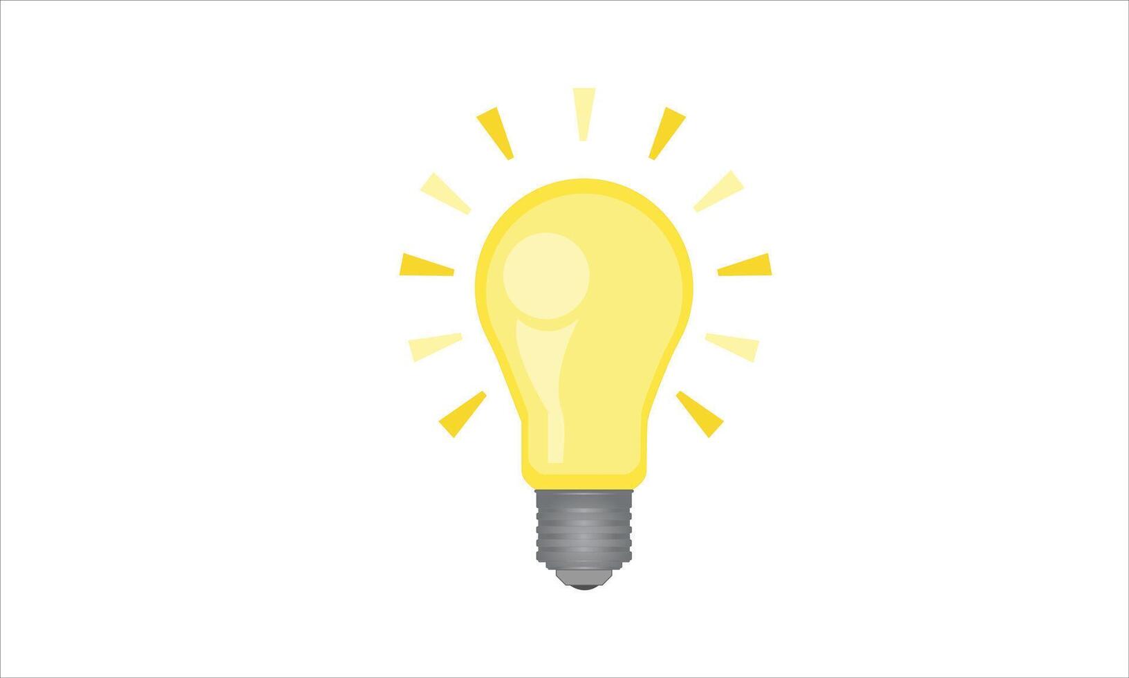 Jaune lumière ampoule icône idée icône travail ampoule sur blanc vecteur