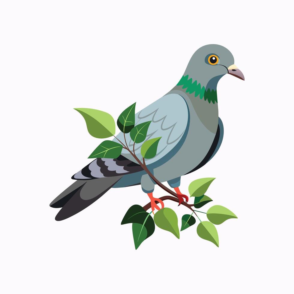 réaliste pigeon-oiseau concept illustration vecteur