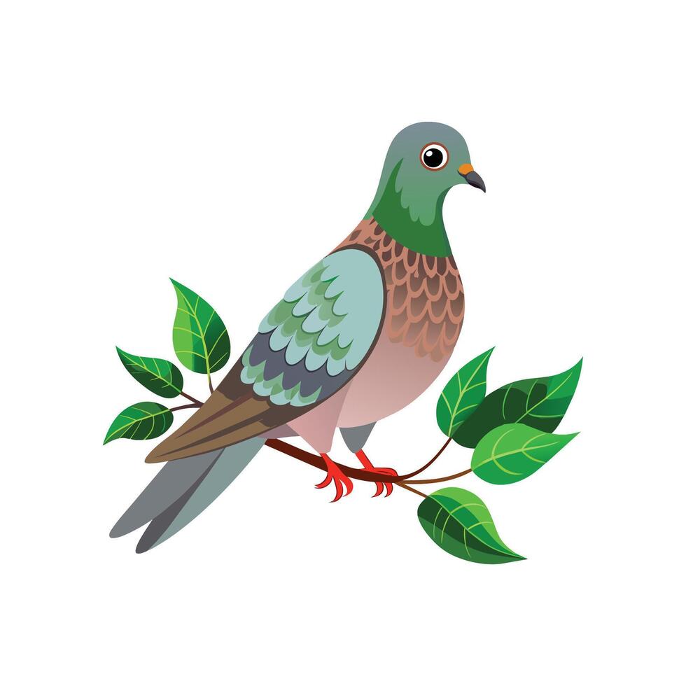 réaliste pigeon-oiseau concept illustration vecteur