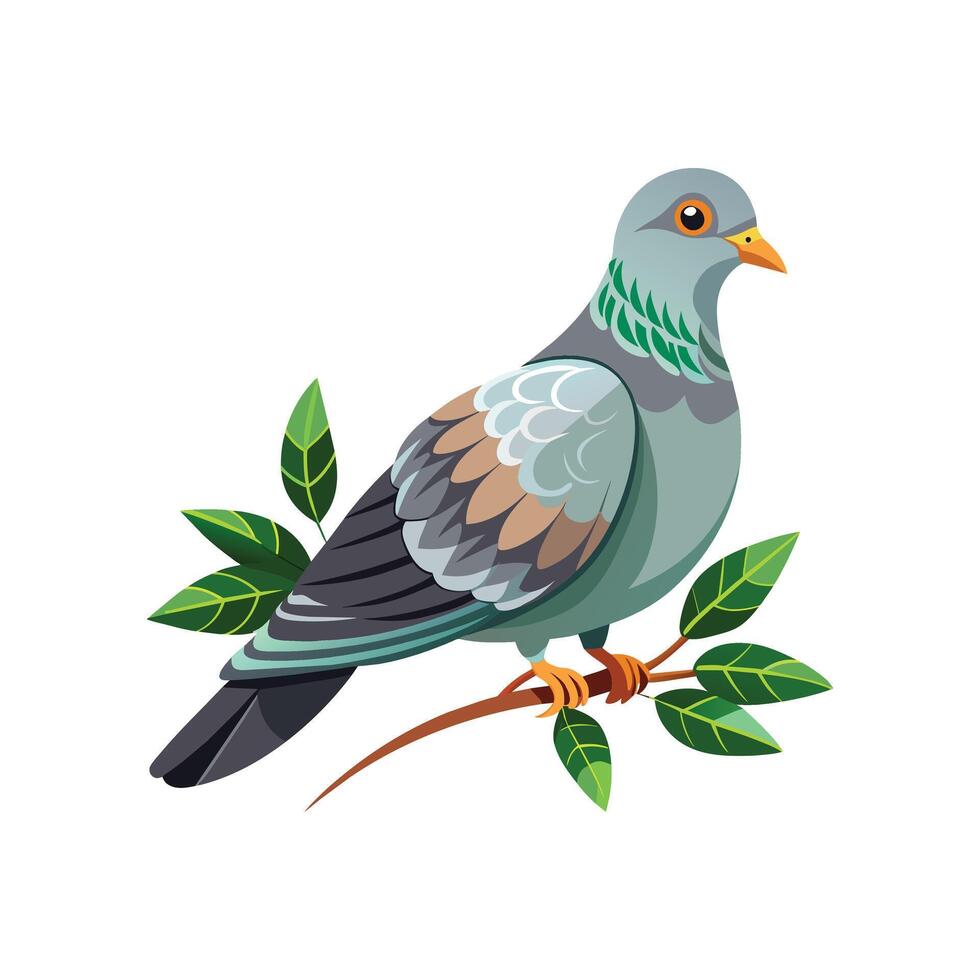 réaliste pigeon-oiseau concept illustration vecteur