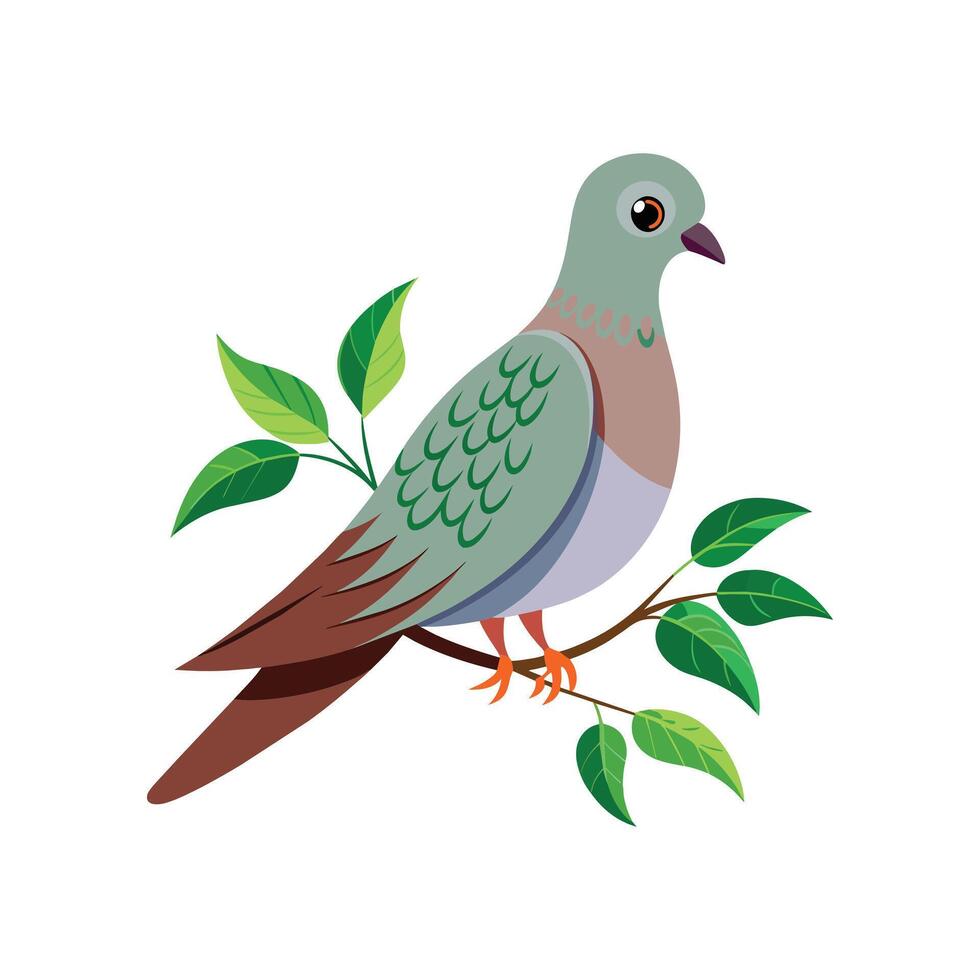 réaliste pigeon-oiseau concept illustration vecteur