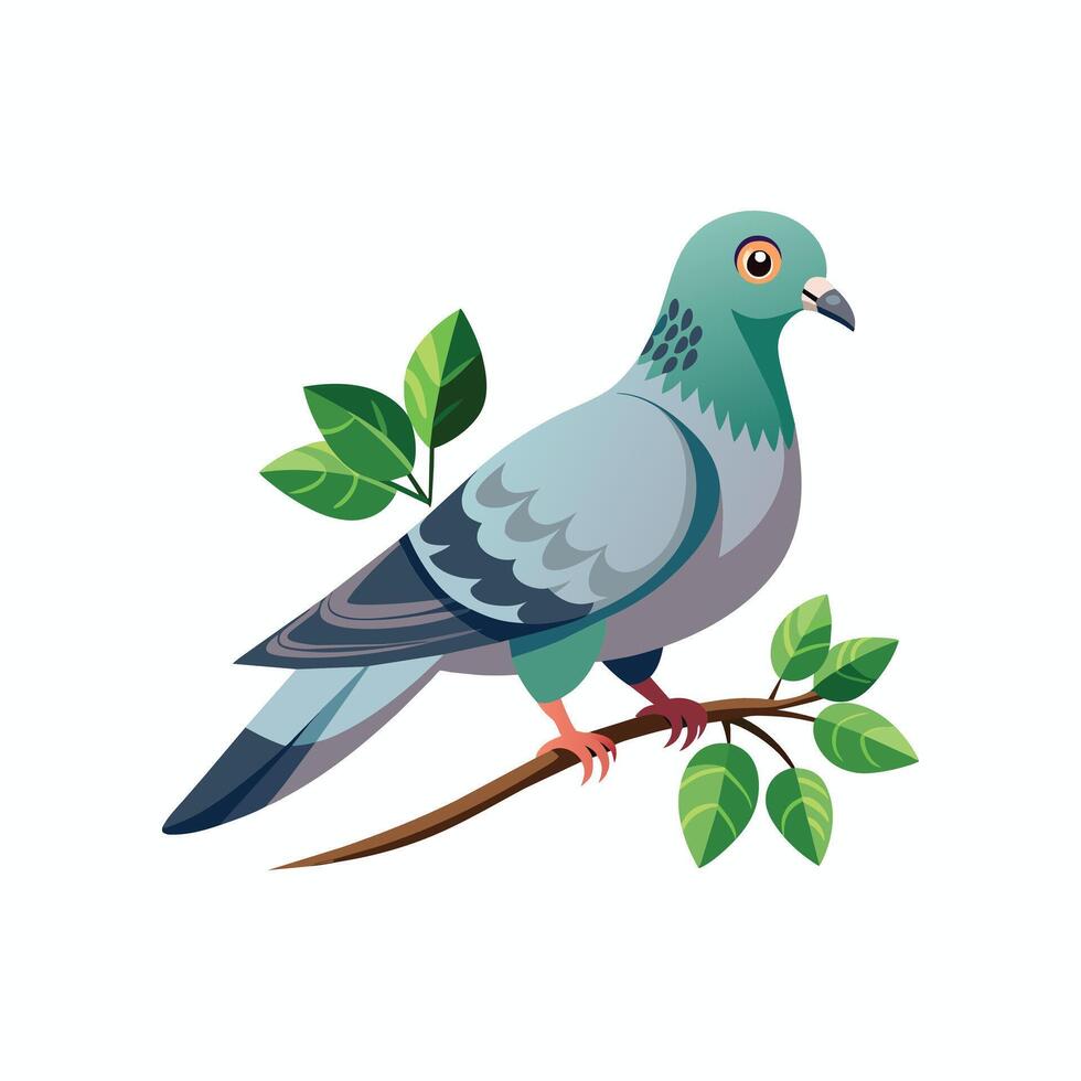 réaliste pigeon-oiseau concept illustration vecteur