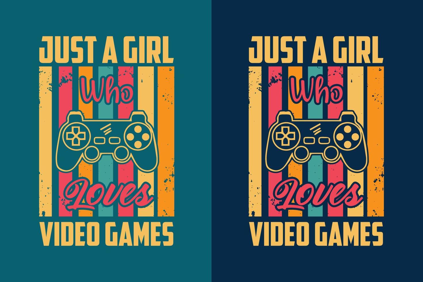 juste une fille qui aime les jeux vidéo design de t-shirt de jeu rétro vintage avec des graphismes de joypad vecteur