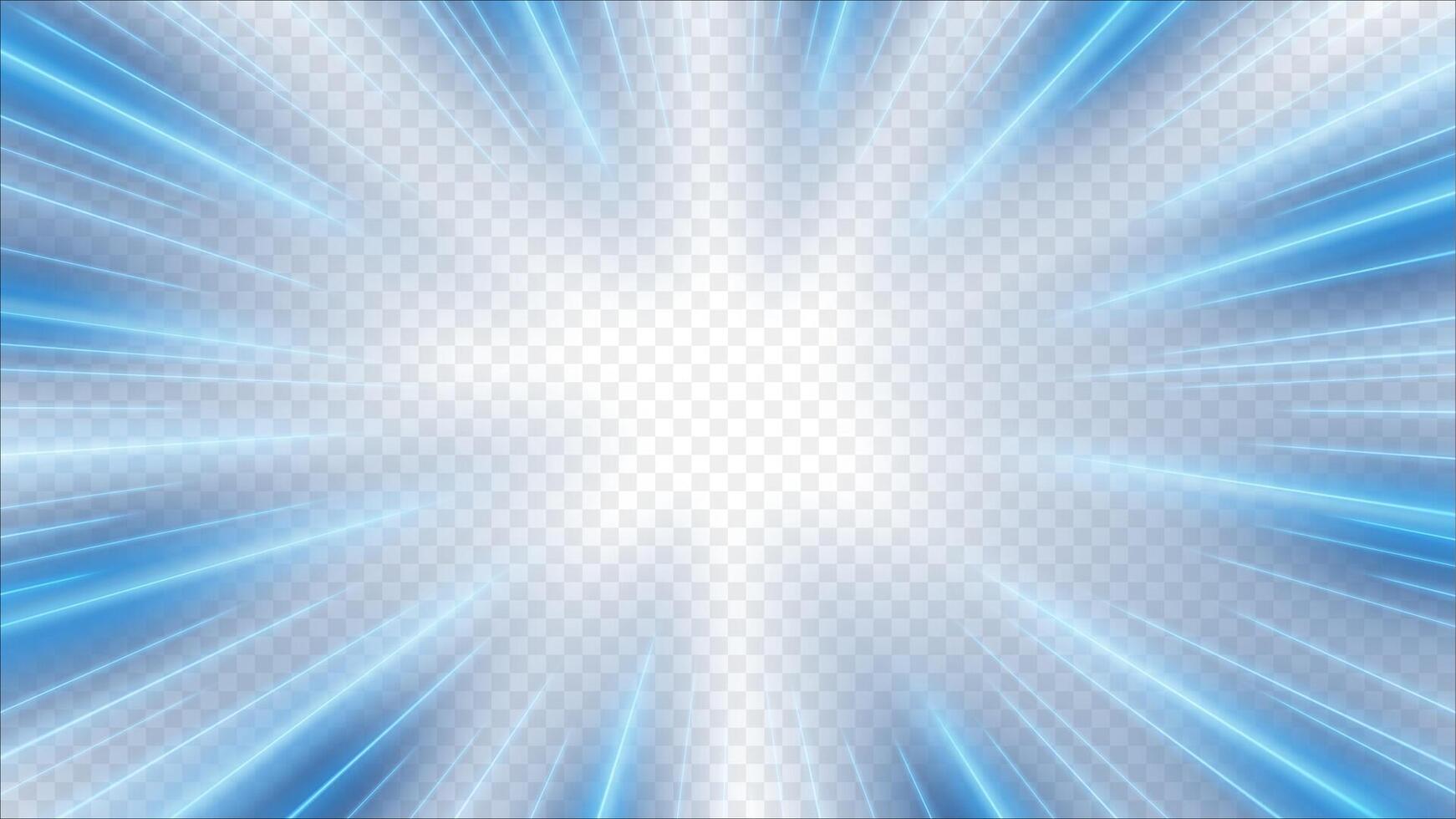 bleu des rayons Zoom dans mouvement effet, lumière Couleur les sentiers vecteur