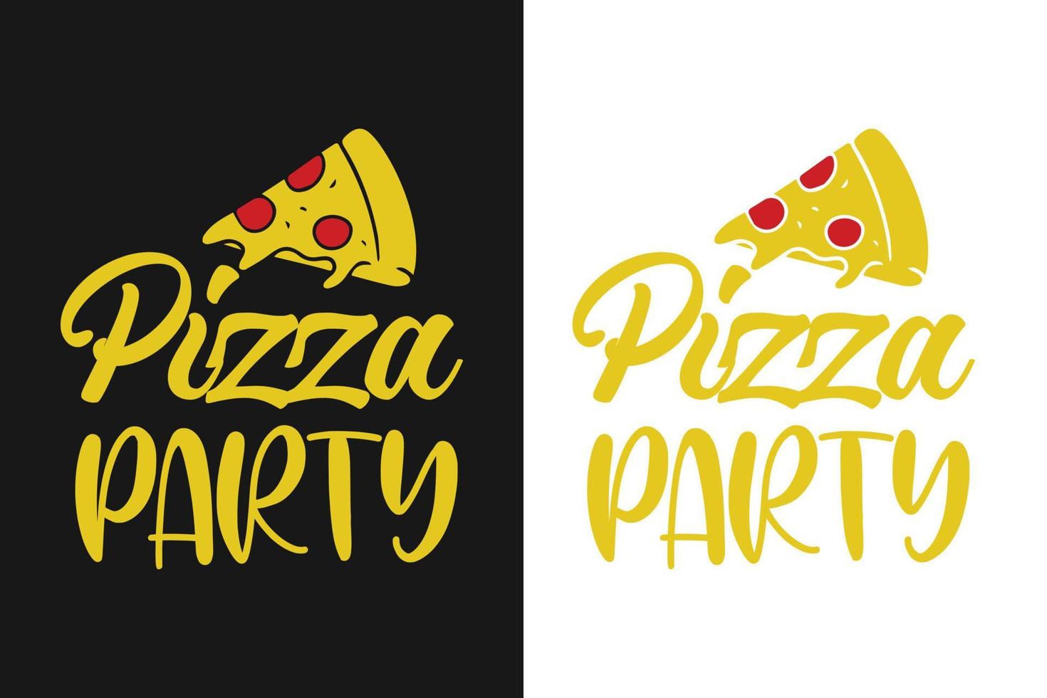 pizza party pizza typographie lettrage citations colorées pour t-shirt et marchandise vecteur