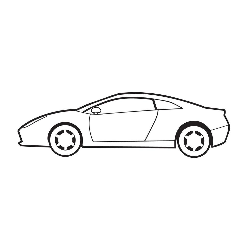 élégant des sports voiture contour icône côté vue graphique pour dessins vecteur