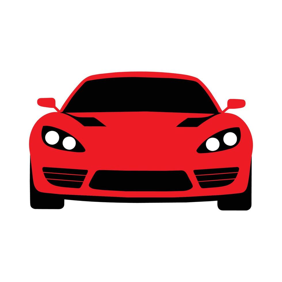 élégant rouge des sports voiture icône de face vue rapide automobile illustration vecteur