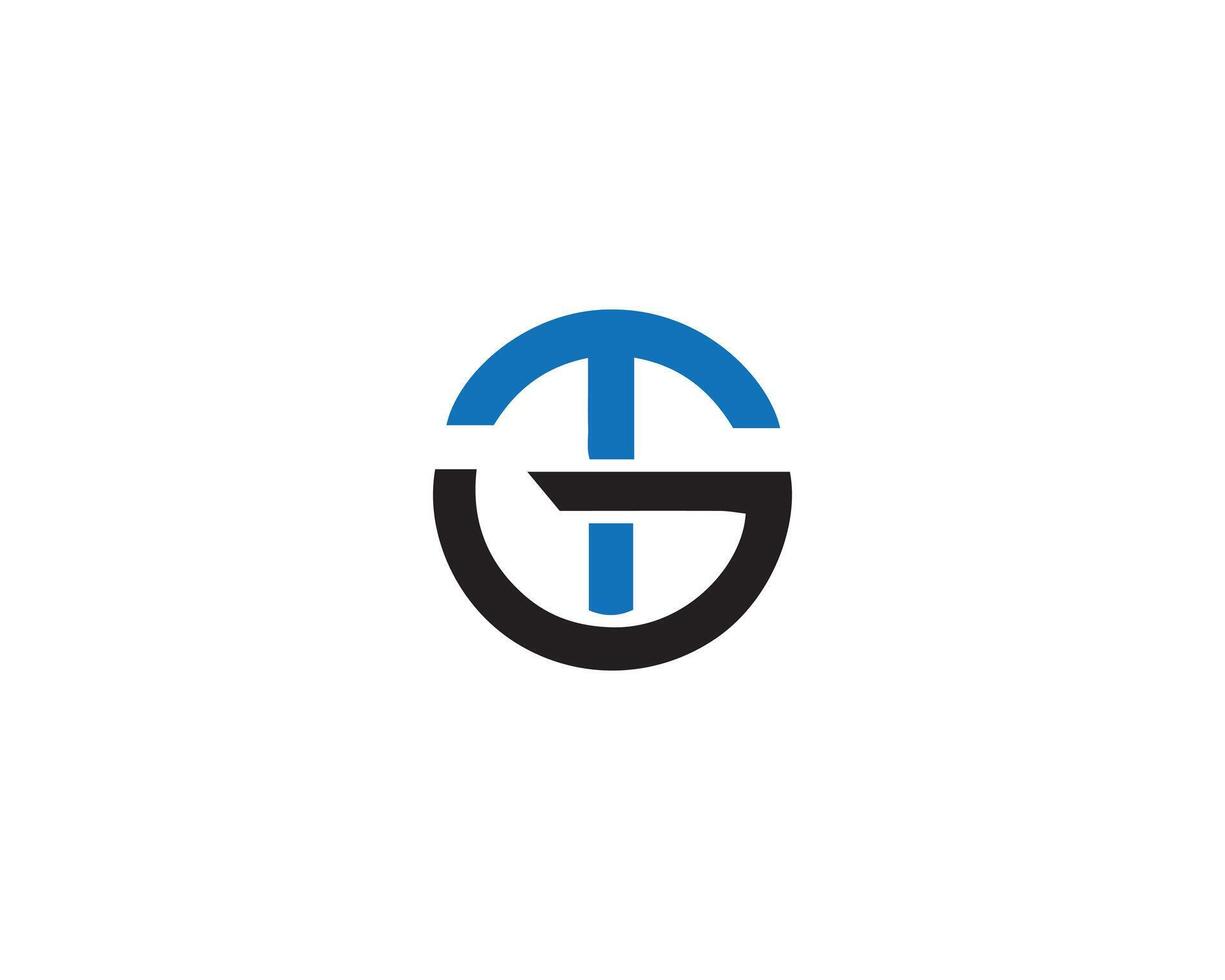 initiale lettre gt ou tg abstrait logo conception concept modèle. vecteur