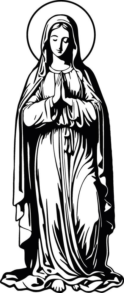 notre Dame vierge Marie prier illustration vecteur