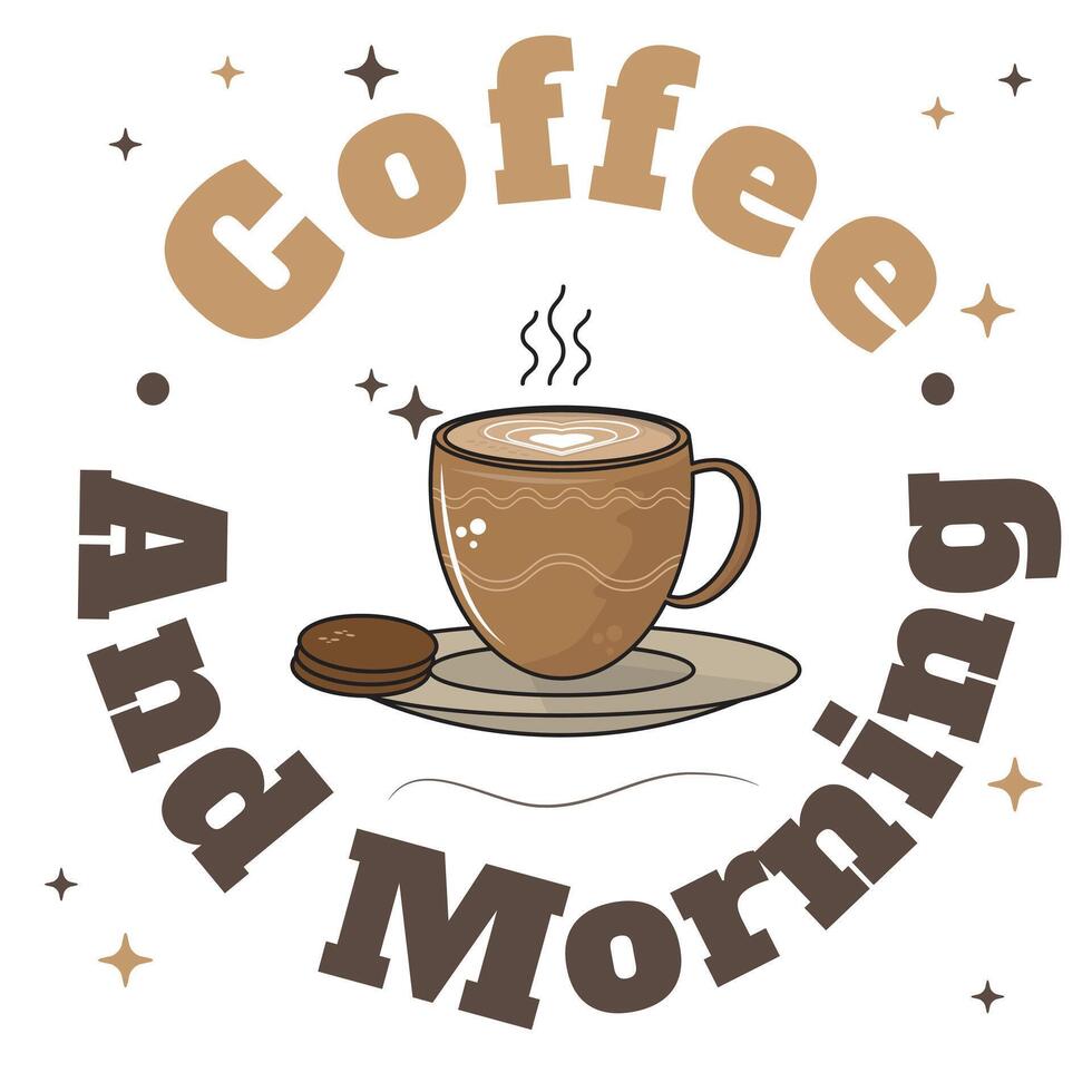 café tasse illustration logo avec mannequin texte. café et restaurant logo concept. vecteur
