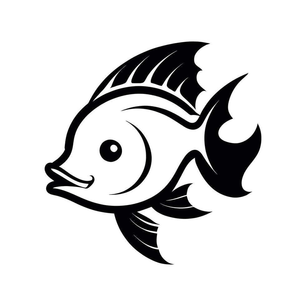 image de une poisson sur une blanc Contexte. conception élément. vecteur