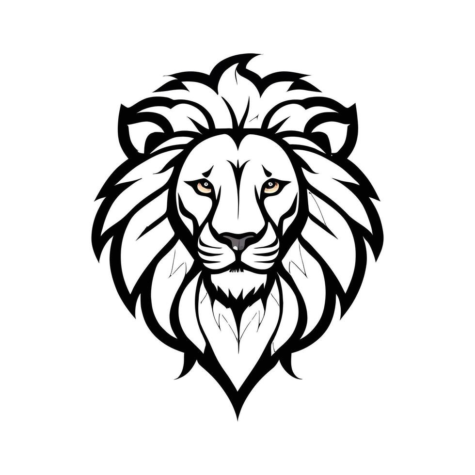Lion tête mascotte isolé sur blanc Contexte. lionne tête icône illustration. vecteur