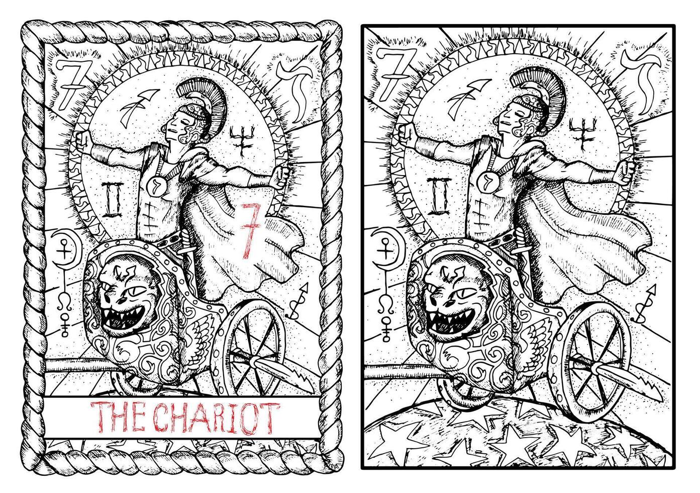 le tarot carte, main tiré gravé illustration, mystique et ésotérique concept vecteur