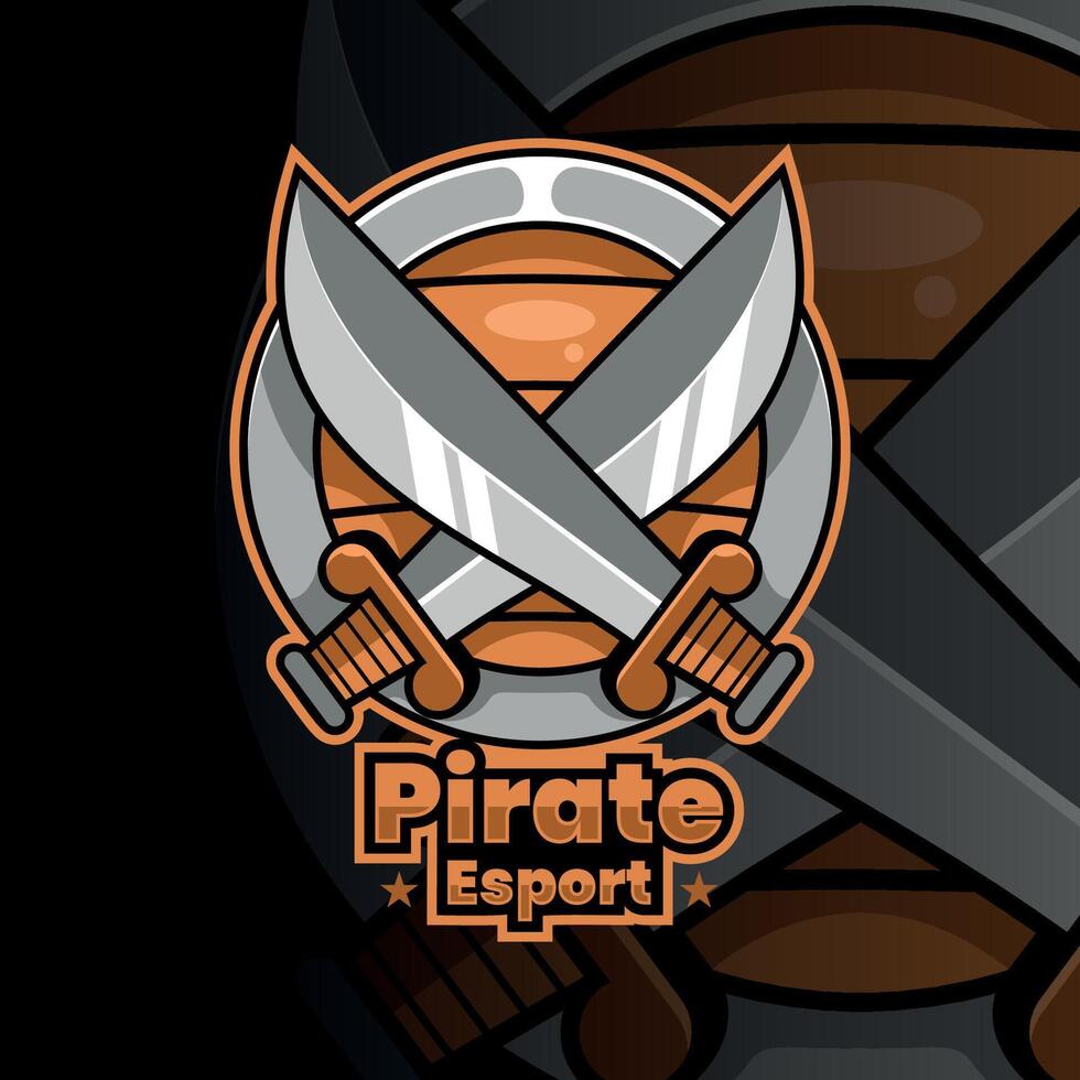 esports logo cool et unique pirate vecteur