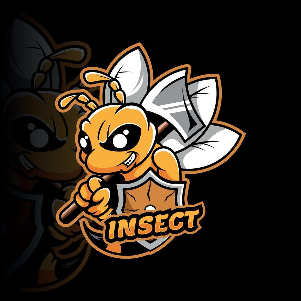 esports logo illustration cool et unique animal insecte vecteur