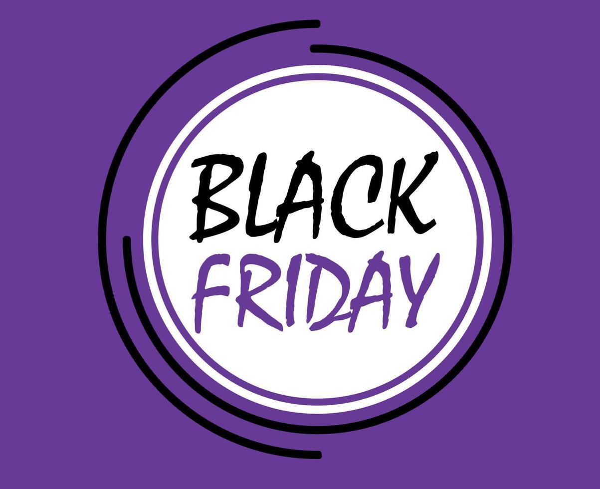 vendredi noir design vector illustration de vacances publicité 29 novembre vente abstraite blanche et noire avec fond violet