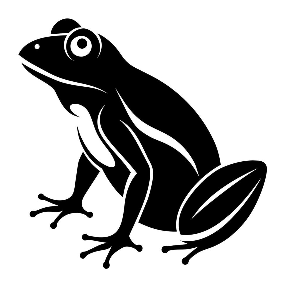 grenouille noir Couleur silhouette illustration blanc Contexte vecteur