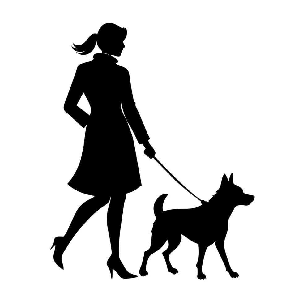 une femme avec chien illustration vecteur