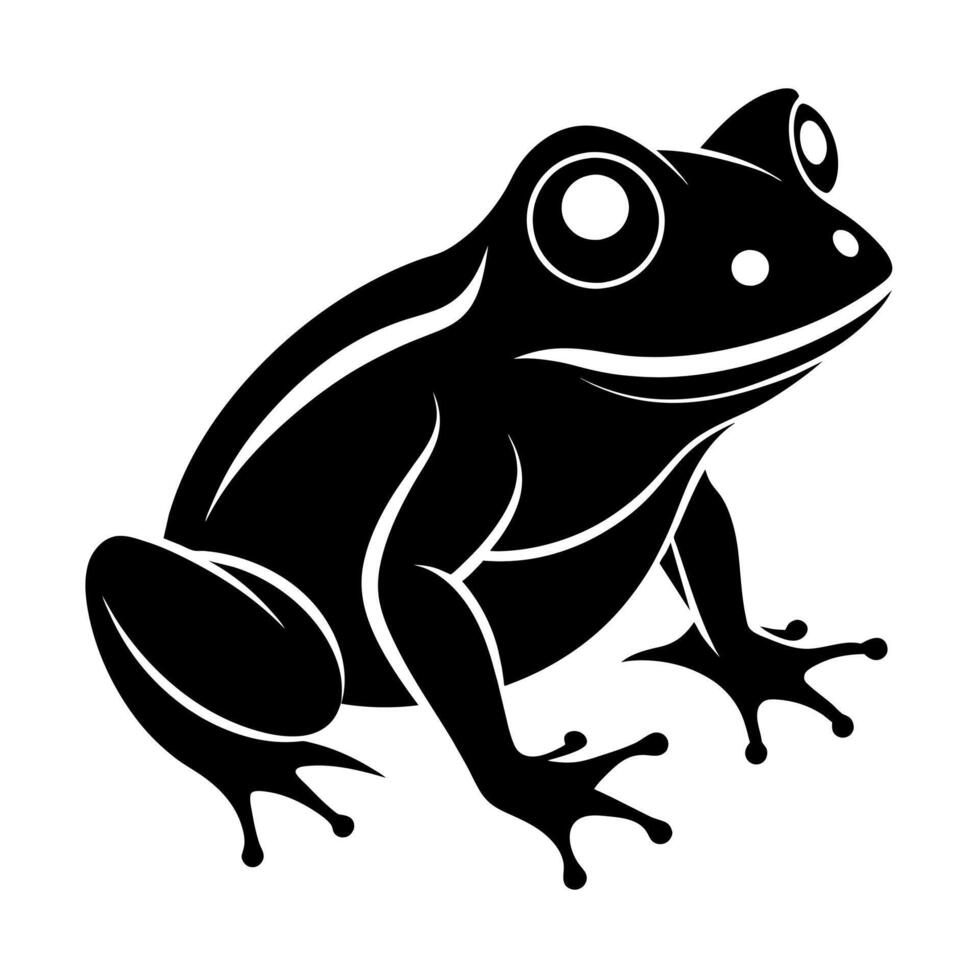 grenouille noir Couleur silhouette illustration blanc Contexte vecteur