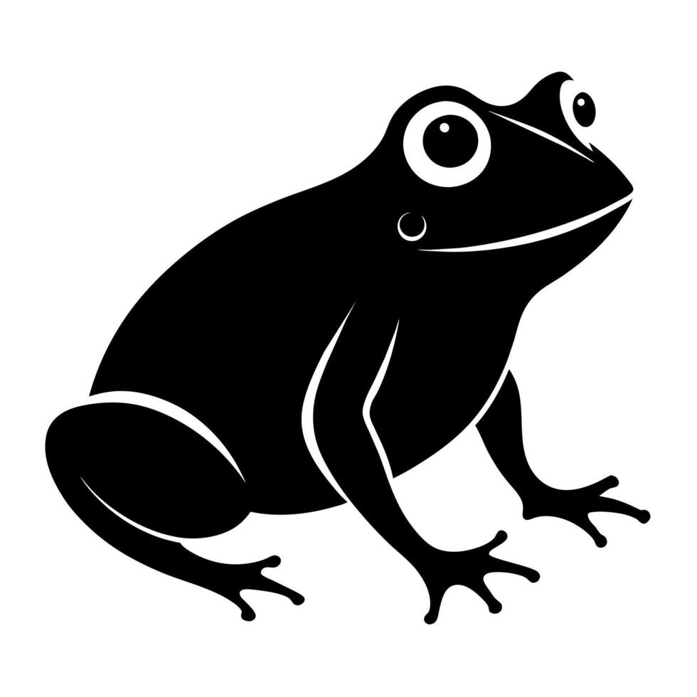 grenouille noir Couleur silhouette illustration blanc Contexte vecteur