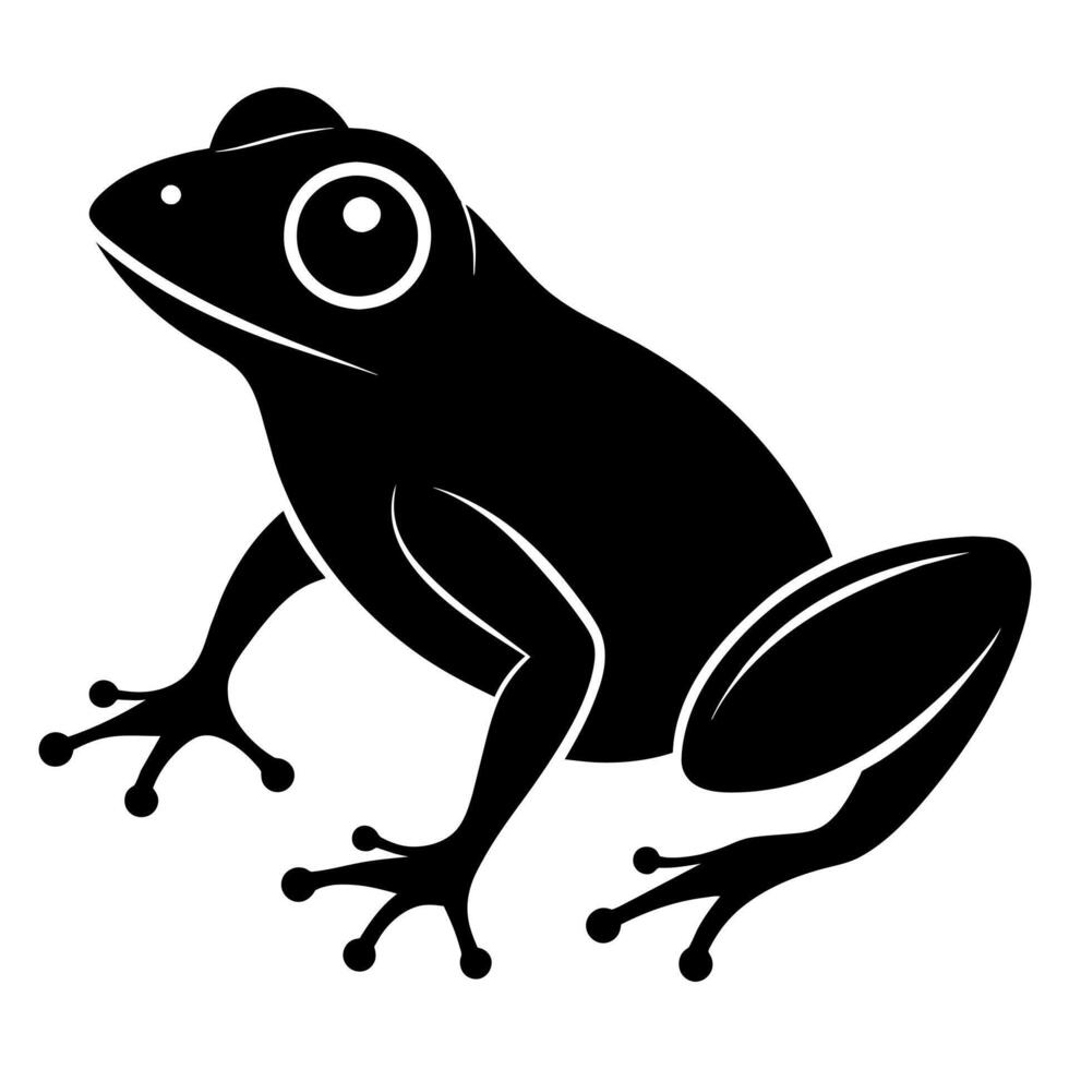 grenouille noir Couleur silhouette illustration blanc Contexte vecteur