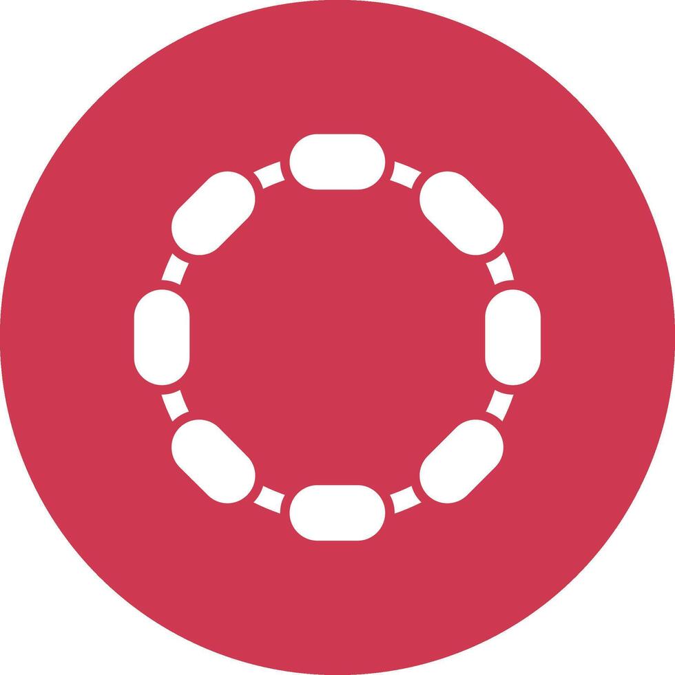 chaîne glyphe multi cercle icône vecteur
