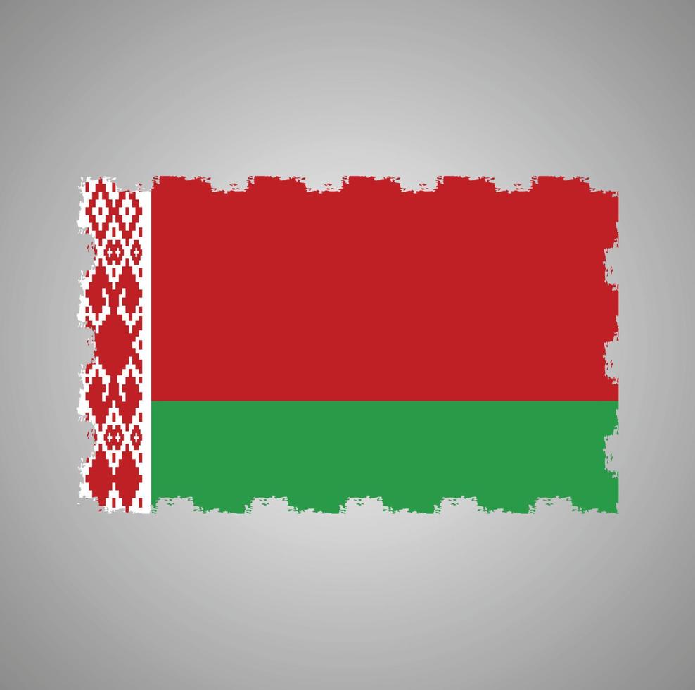 vecteur de drapeau biélorusse avec style pinceau aquarelle