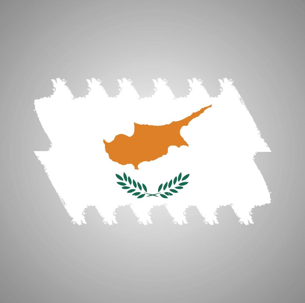 vecteur de drapeau de chypre avec style pinceau aquarelle