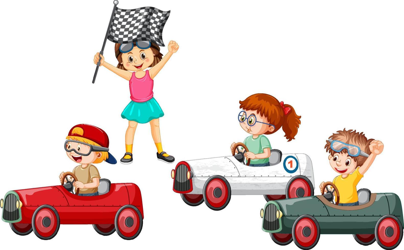 voiture de course pour enfants ensemble vecteur