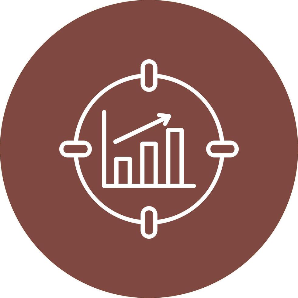 Les données analytique ligne multi cercle icône vecteur