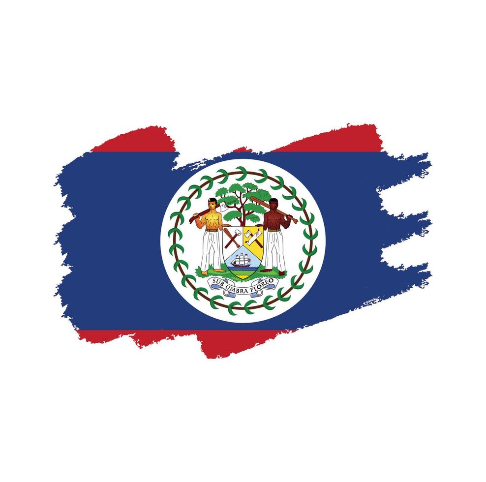 vecteur de drapeau du belize avec style pinceau aquarelle