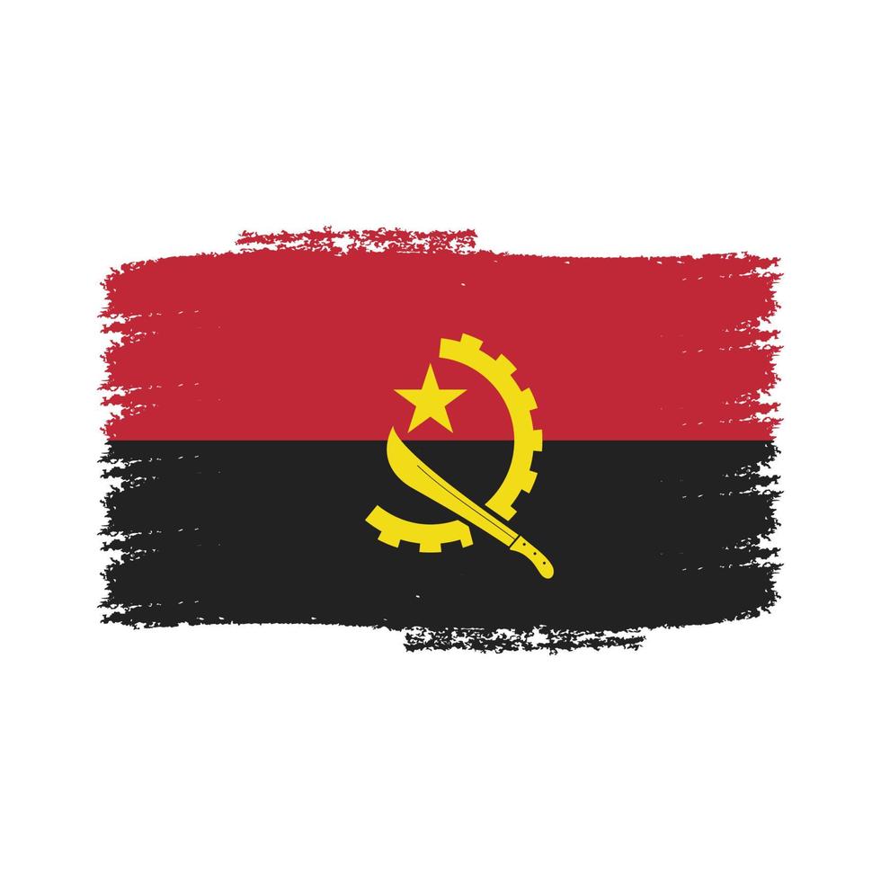 vecteur de drapeau angola avec style pinceau aquarelle