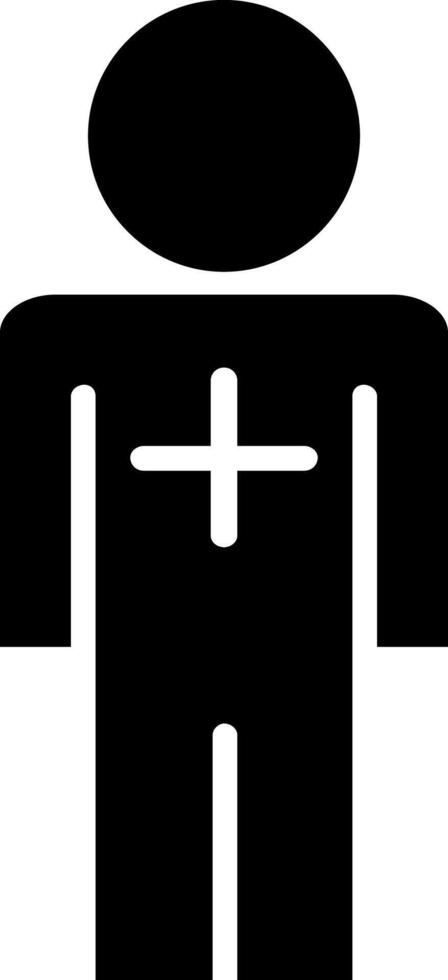 icône de glyphe de patient masculin vecteur