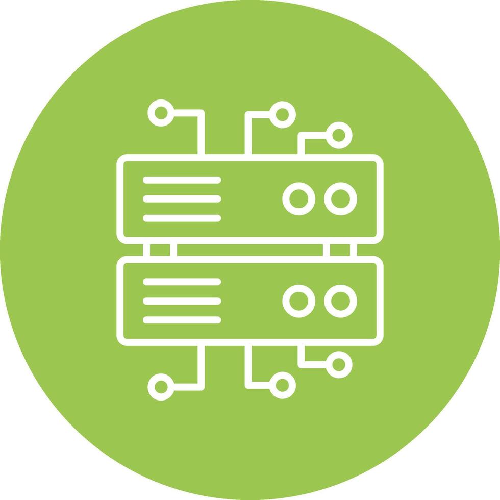 base de données architecture ligne multi cercle icône vecteur