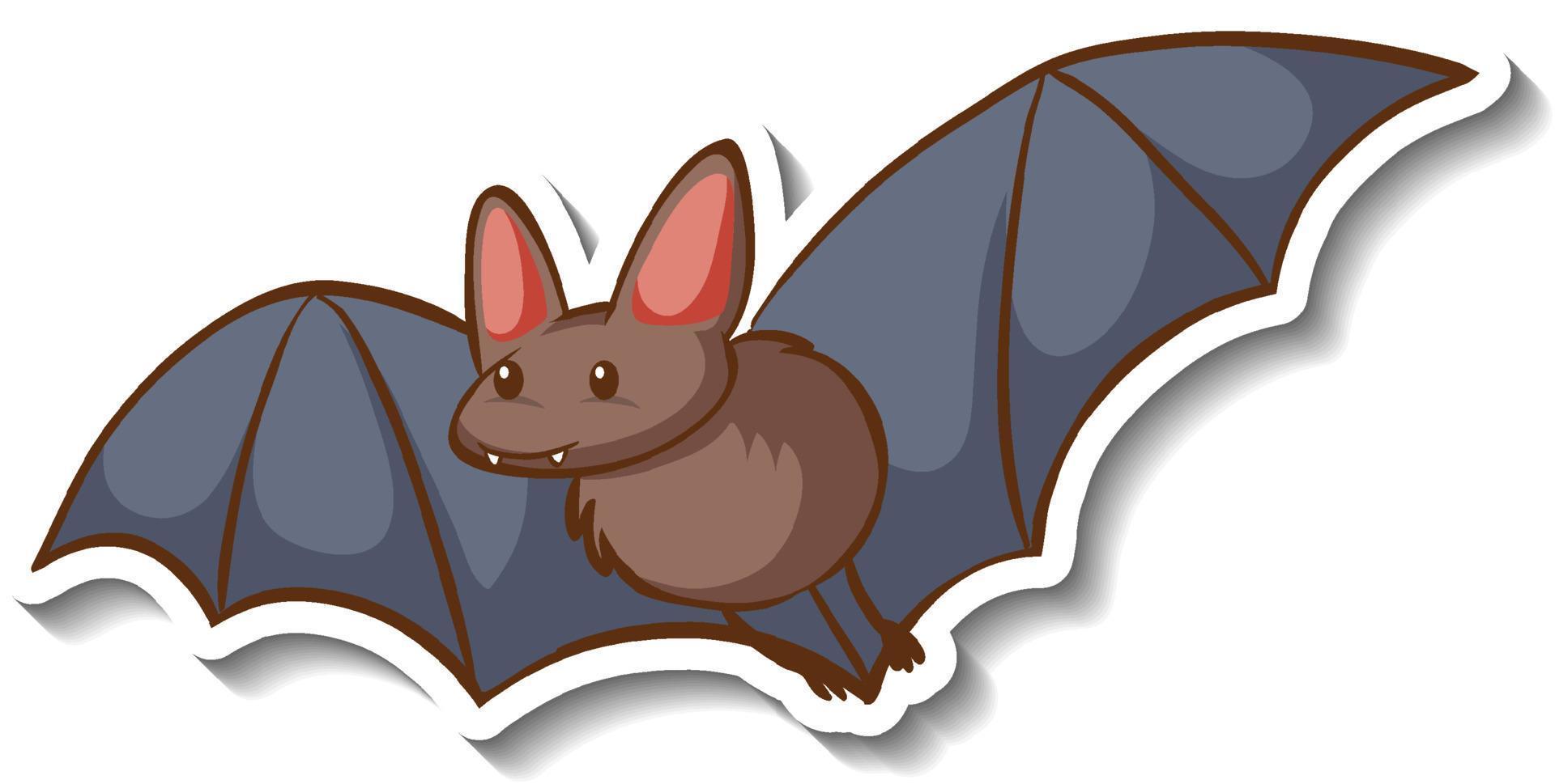 autocollant de dessin animé animal chauve-souris vecteur