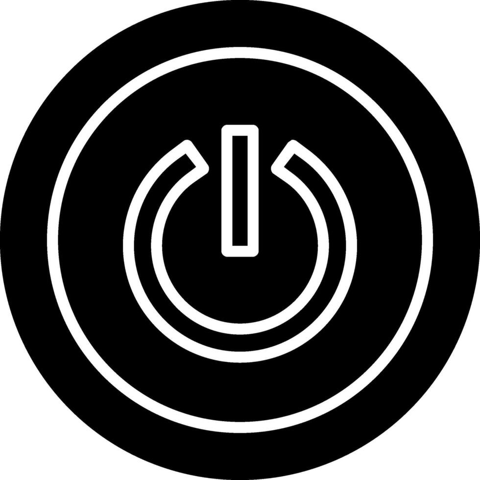 Puissance bouton glyphe icône conception vecteur