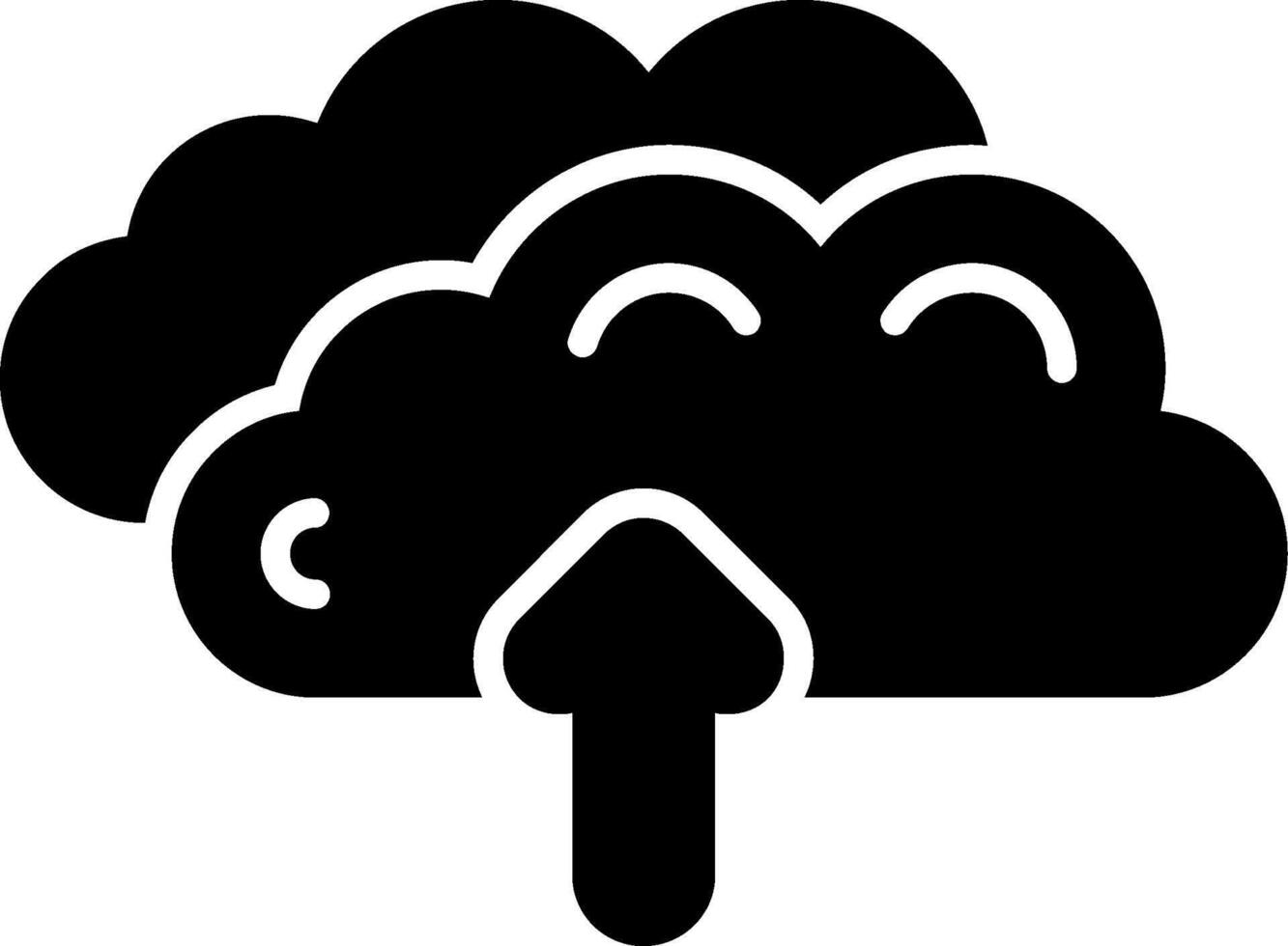 des nuages glyphe icône conception vecteur