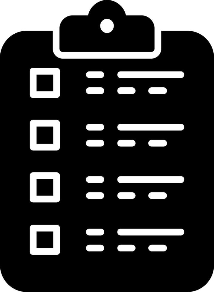 liste de contrôle glyphe icône conception vecteur
