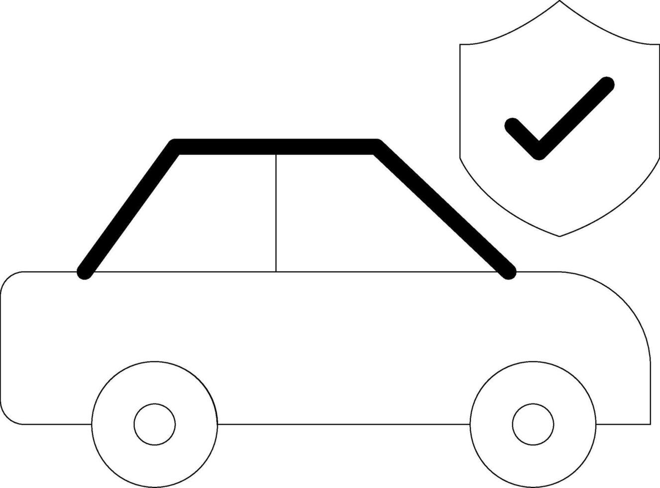 voiture Assurance ligne icône conception vecteur