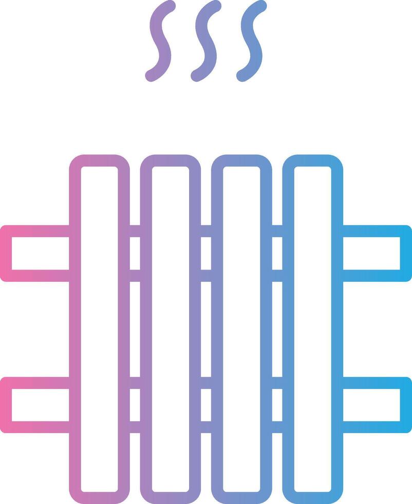 radiateur ligne pente icône conception vecteur