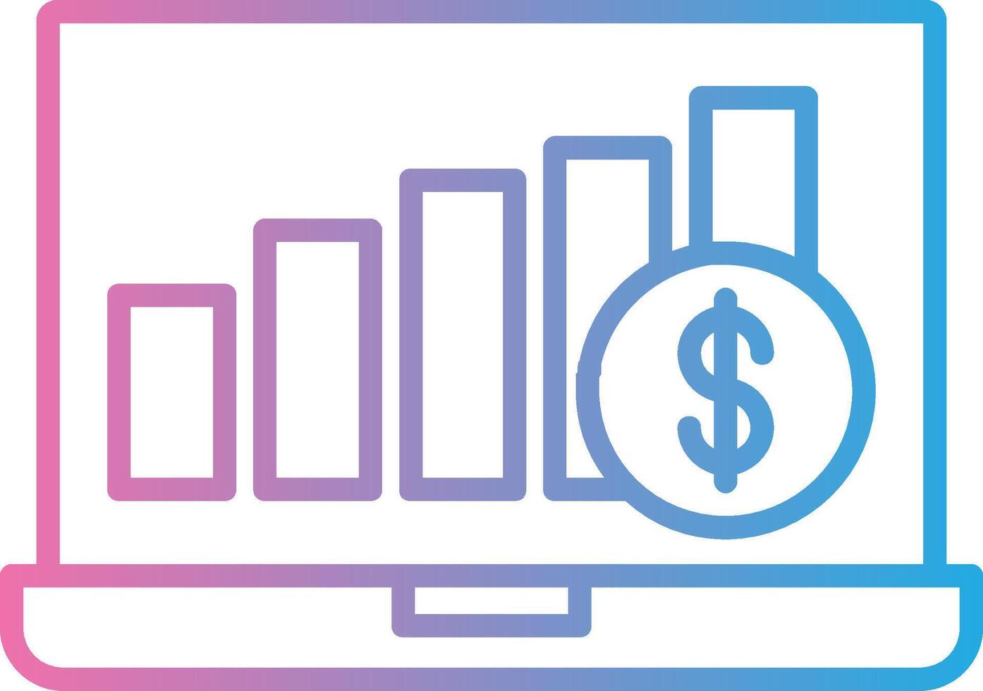 contenu revenu ligne pente icône conception vecteur